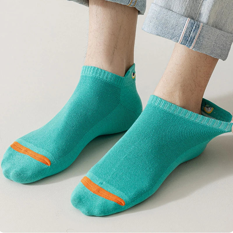 5/10 Pairs Man Short Socks Ankle Boat Socks Breathable Casual Athletic Socks Women Summer Thin Low-Cut Male Socks