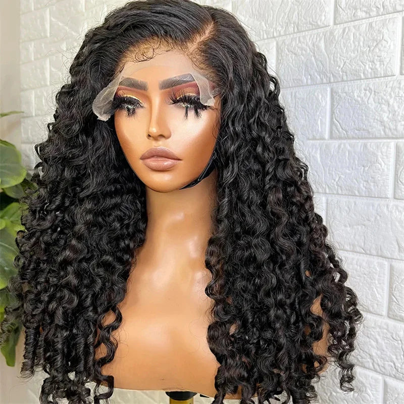180 Density  Long 26 inch Soft Black Curly Hair Wig