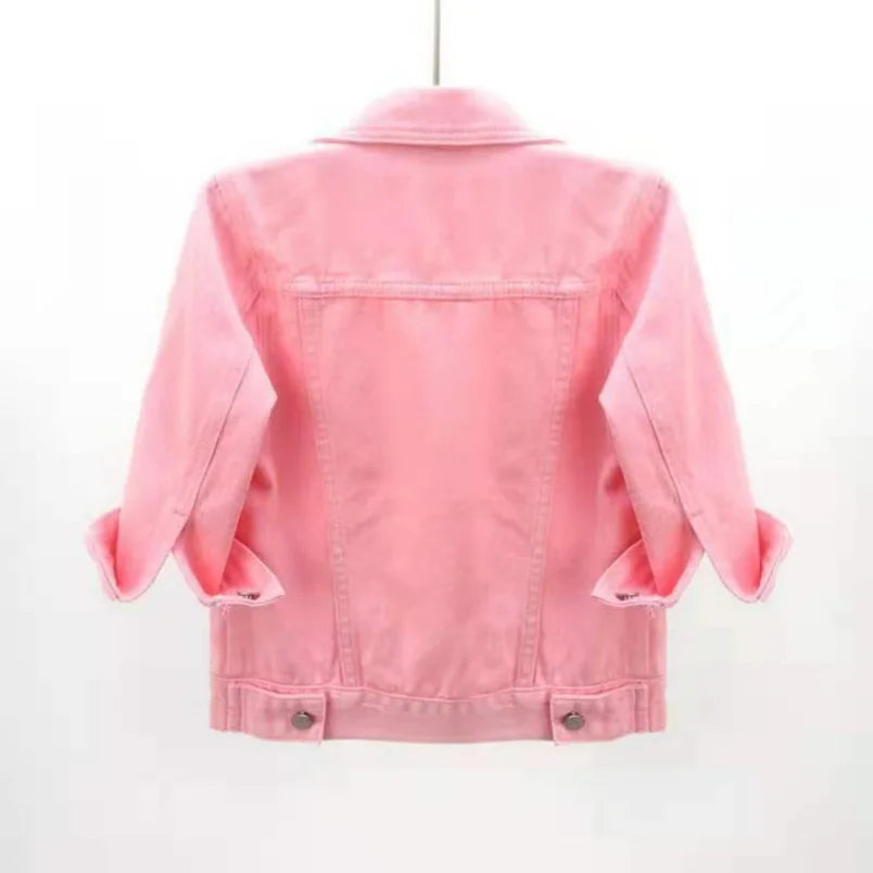 Women's Denim Jacket Short Coat  Jean Jackets Casual Tops Loose Tops Lady Outerwear