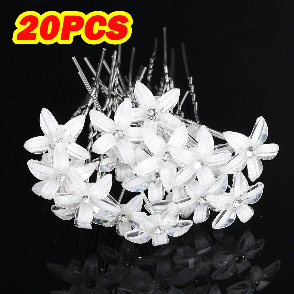 20pcs Women U-shaped Pin Metal Barrette Hair Clip Hairpins Simulated Pearl  Hair Accessories  Hairstyle Tools