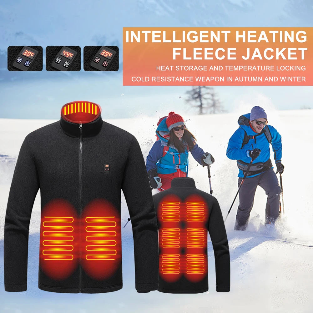 9 Heated Area  Jacket USB Charging Insulated Jackets Waterproof Heated Sweater 3 Gear Temperature for Hiking Skiing