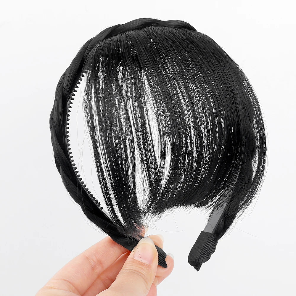 Fake Hair Bangs Hairband Hair Styling Tools Hair Clip Extension Synthetic Hair Fake Fringe False Hairpiece Clip In Bangs Headband