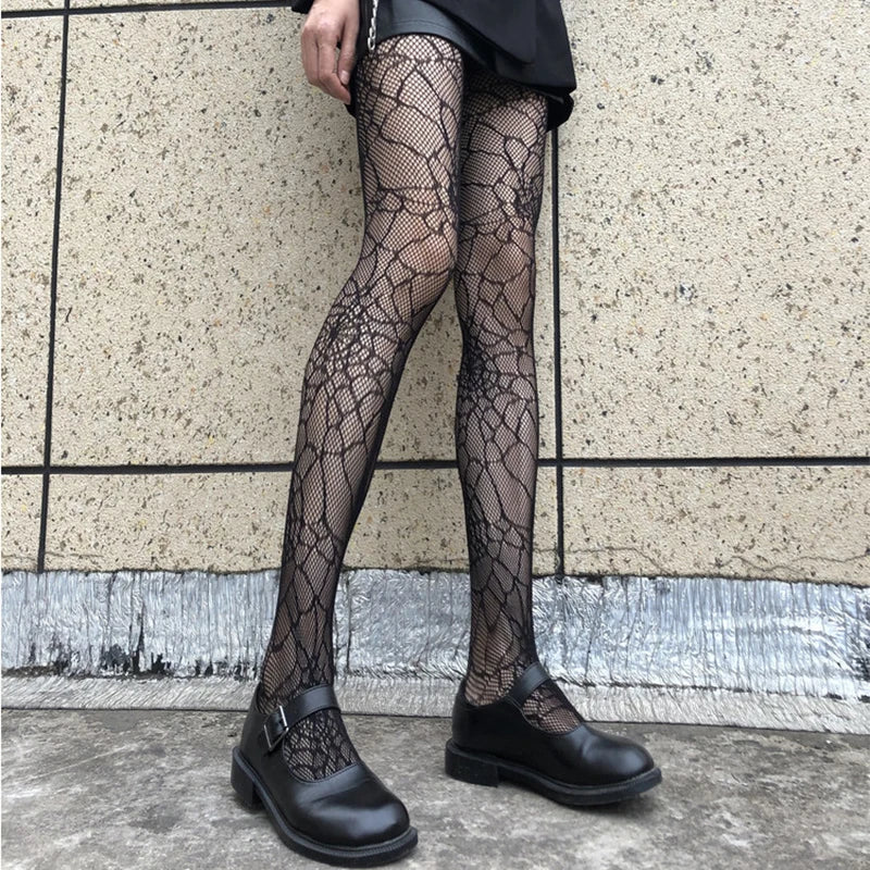 Lace Thigh High Stockings Sexy Sheer Floral Pattern Anti-Slip Elastic Long Socks