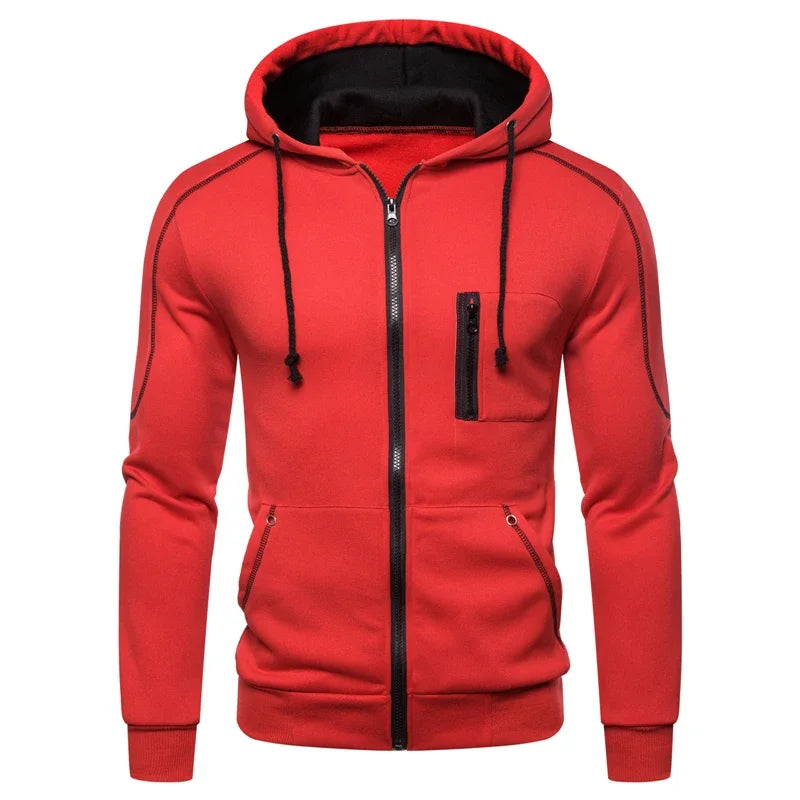 Men's Sets Wear Men's Fashion Autumn Winter Double Zipper Jacket/ Hoodie Pant Warm Tracksuit Sportwear Jogging Suits