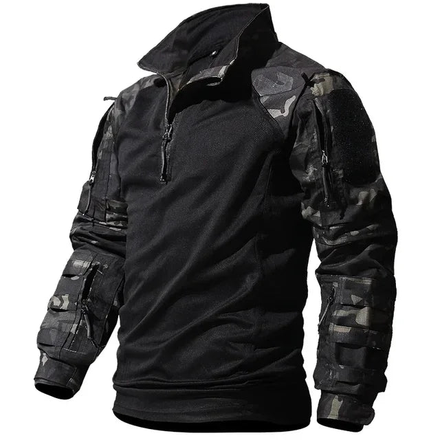 Outdoor Training Suit Men Outdoor Durable Breathable T-shirt Cargo Pants Set Waterproof Suits Multiple Pockets Camo 2 Pcs Set