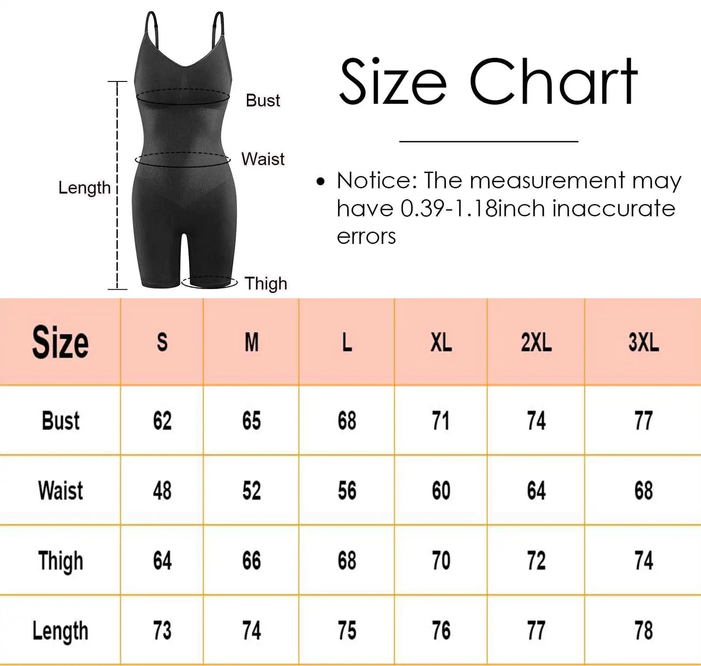 Seamless Shapewear Tummy Control Body Shaper Comfortable for Women Under Dress Thigh Slimmer Bodysuit Girdle