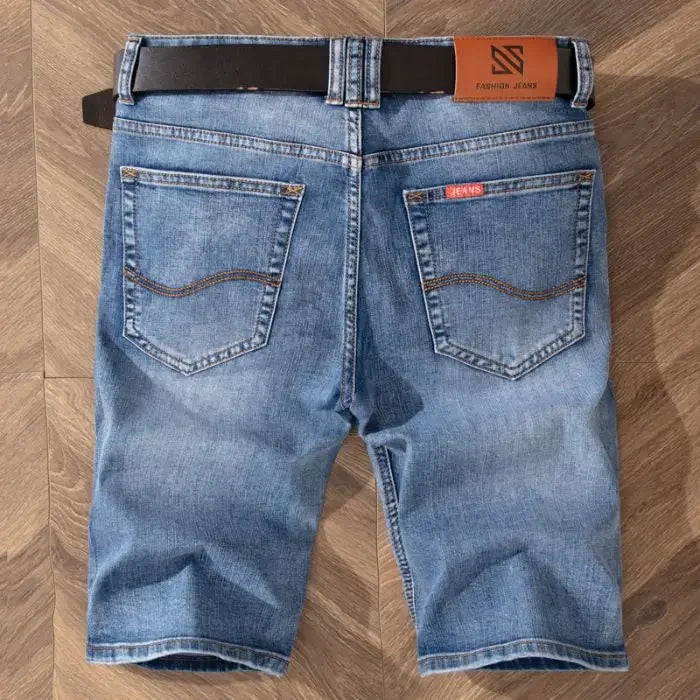 Summer Brand Stretch Thin Bermuda  Cotton Denim Jeans Knee Length Soft  Hombre Shorts