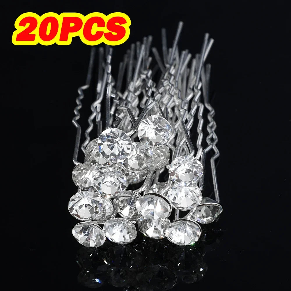 20pcs Women U-shaped Pin Metal Barrette Hair Clip Hairpins Simulated Pearl  Hair Accessories  Hairstyle Tools
