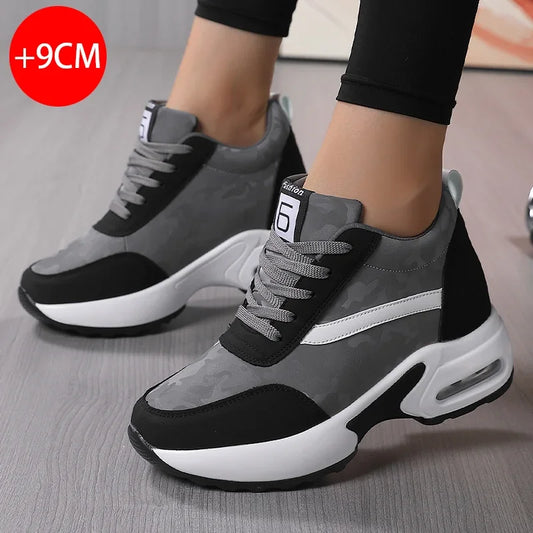 Air Cushion Sneaker Insole Increase Height  Sport Shoes High Bottom Outdoor Daily Walking Shoes