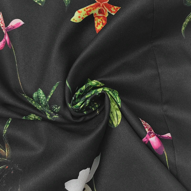 Women‘s Elegant Shirts & Blouses Spring Autumn Long Sleeve Flower Print Asymmetric Office Daily Top Woman Clothing