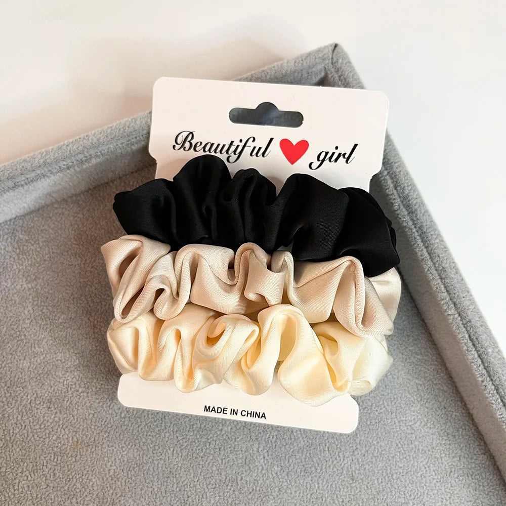 3PCS/Set Corduroy Knitted Small Scrunchies Elastic Hair Ties Women Girls Satin Ponytail Rubber Hair Bands Rope Hair Accessories