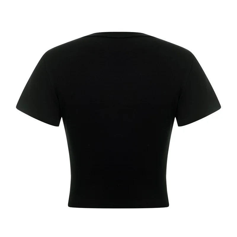Women s Short Sleeve Round Neck Print Knit Sweater Top