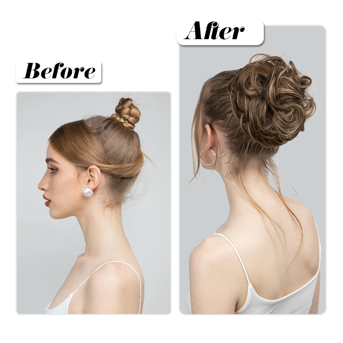 Synthetic Messy hair piece Daily Use Chignon Scrunchies Fake Elastic Hairpiece Blonde Brown Donut Bun For Women