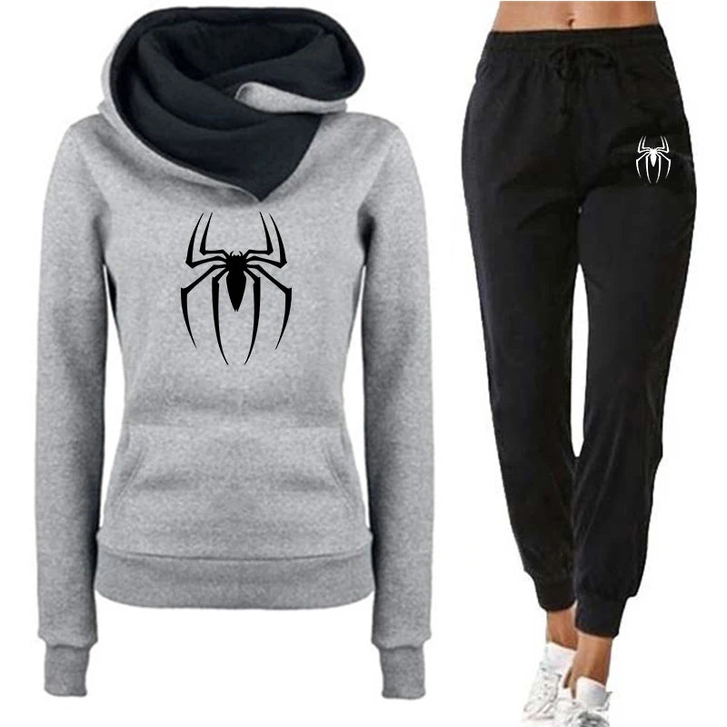 Tracksuit Print Casual Hooded Sweatshirt Sweatpants 2 Piece Set
