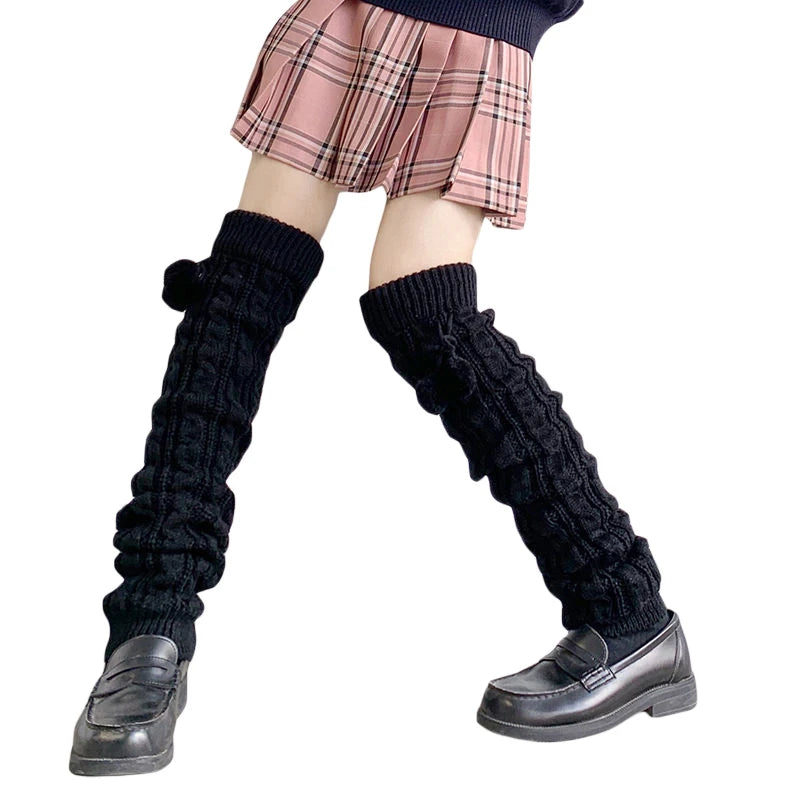Cable Knit Leg Warmers Soft and Cozy Leg Cover with Ribbed Cuffs