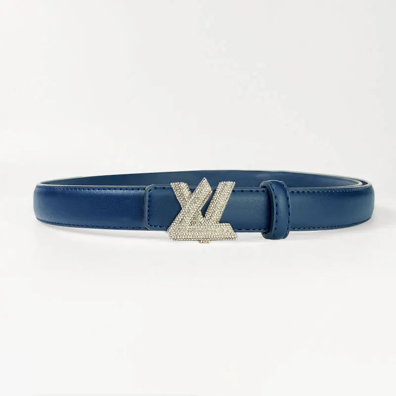 Women's high-end fashion letter belt versatile casual  rhinestone adjustable women's belt light luxury