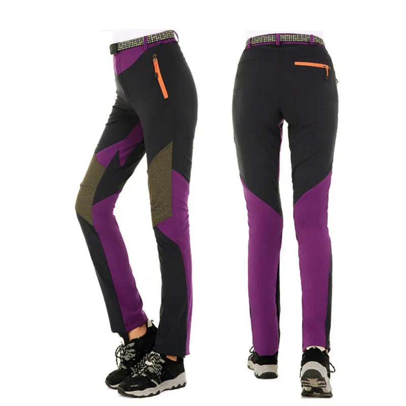 Outdoor Women Summer Sports Hiking Mountain Climbing Pants Quick Dry Waterproof Windproof Trousers Elastic