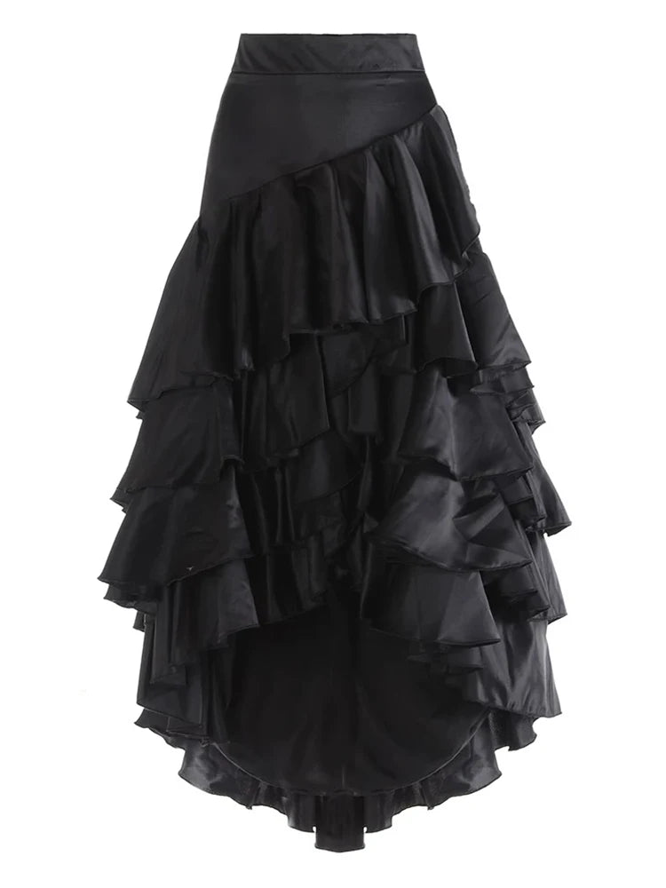 irregular ruffled skirt