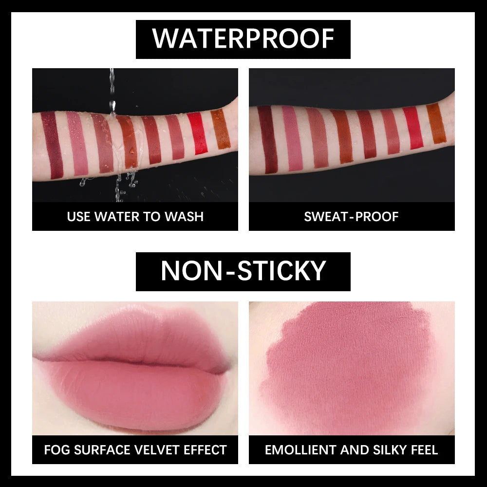 8Pcs/Set Velvet Matte Lipstick Long Lasting Waterproof