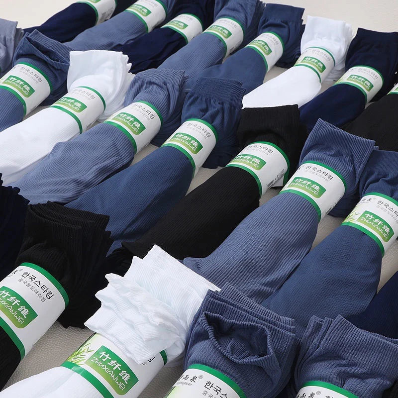 10pairs Men Ultra-thin Transparent Ice Silk Socks Summer Socks Solid Business Socks Breathable Soft Socks Ankle Socks