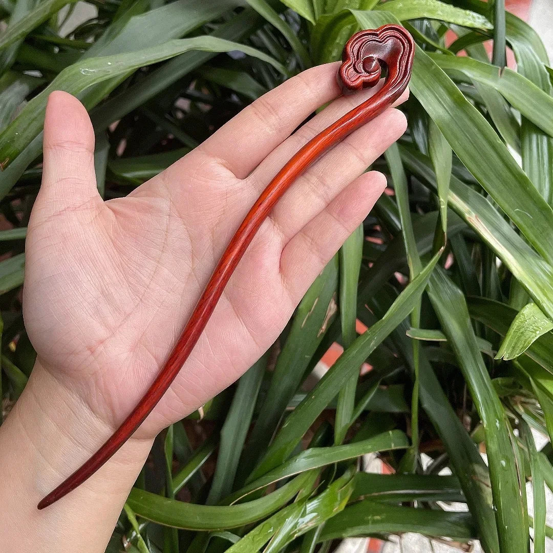 Chinese Retro Style Peach Wood Handmade Carved Hairpin Hollow Out Hair Stick Hairpin Women Hair Styling Tools Hair Accessories