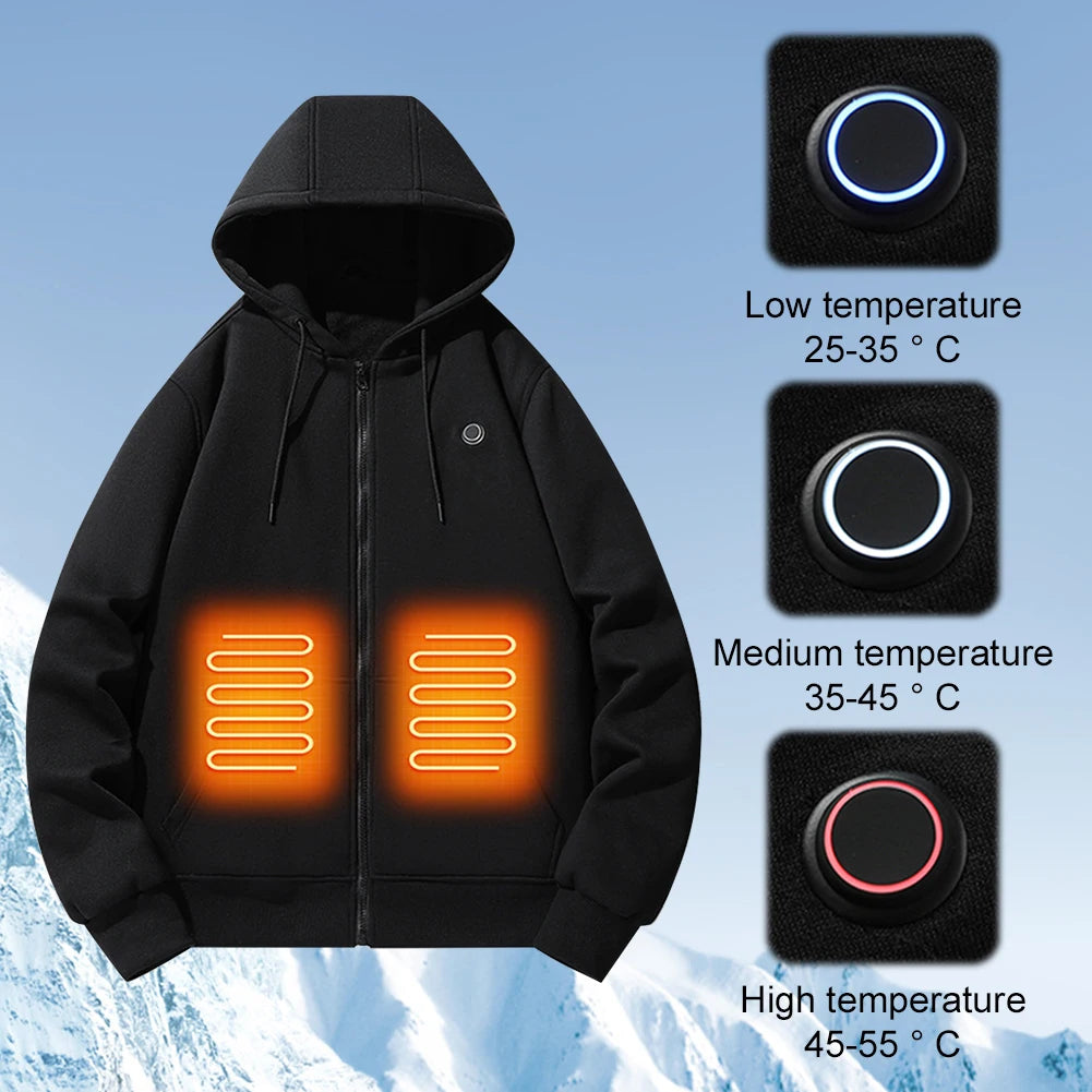 Outdoor Electric USB Heating Sweaters Hoodies for Men and Women Winter Warm Heated Clothes
