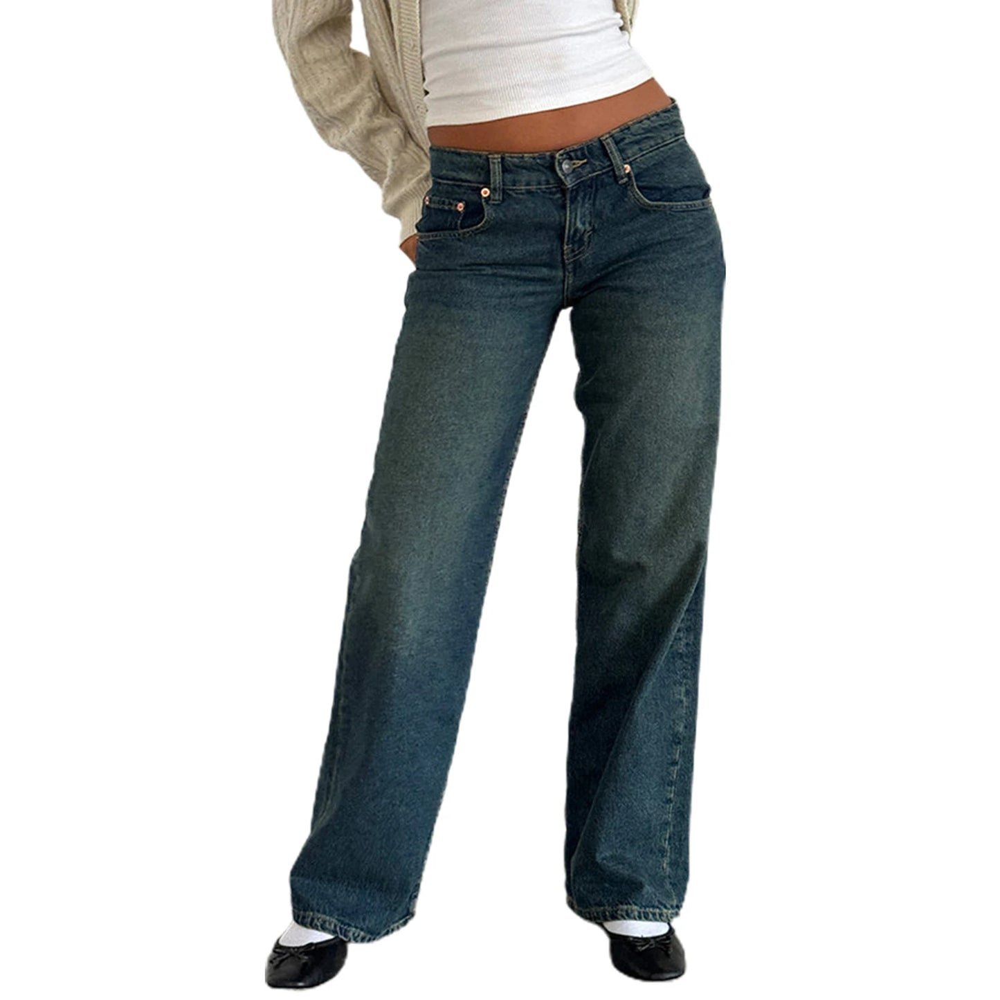 Women s Relaxed Fit Low Rise Denim Jeans with Stylish Pockets and Straight Leg Design for a Trendy Summer Look