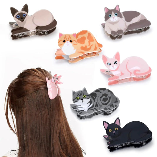 1pc cat hairpin lady cute little hairpin short long hair hairpin