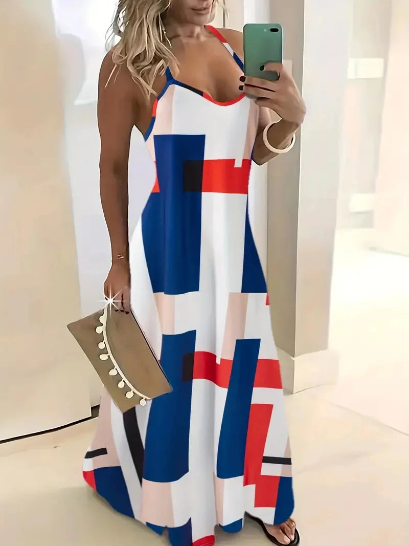 Summer Bohemian Style Women's Suspender Skirt Long A-line Oversized Casual Dress Women's Elegant  Summer Loose Beach Clothes