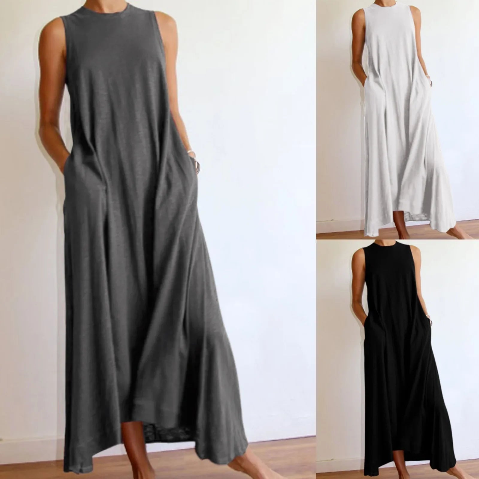 Plus Size Women's Knit Round Neck Dress Large Size  Best Seller Cross-Border