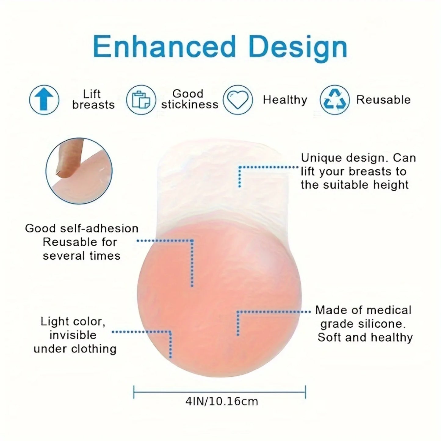 Reusable Lifting Nipple Covers, Strapless  Self-adhesive Breast Pasties, Women's Lingerie & Underwear Accessories
