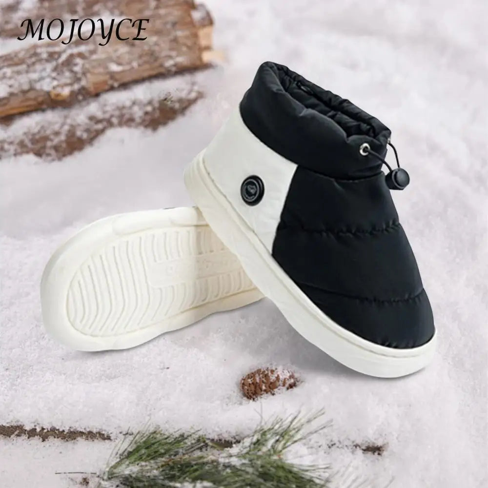 Unisex Foot Warmer Shoes with 3 Heating Levels Thermal Shoes Rechargeable Warm Snow Boots for Indoor House Home Office