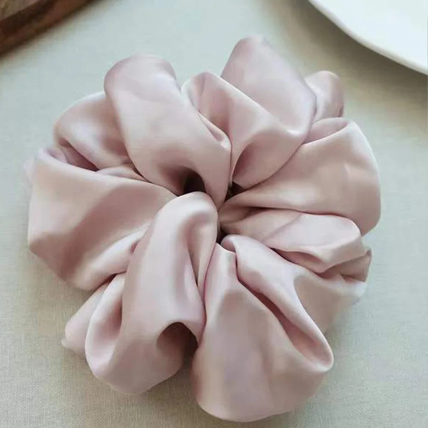 Fashion Oversized Silk Scrunchies for Women Chiffon Elastic Hair Ties Ponytail Holder Headwear