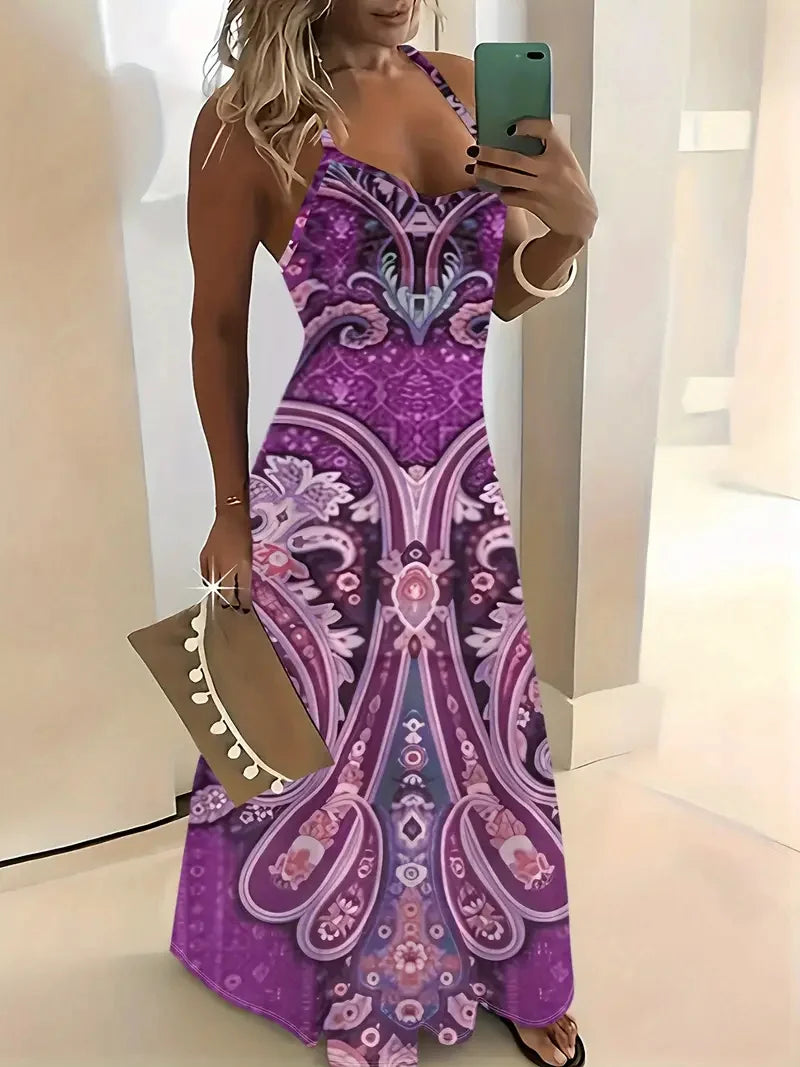 Summer Bohemian Style Women's Suspender Skirt Long A-line Oversized Casual Dress Women's Elegant  Summer Loose Beach Clothes