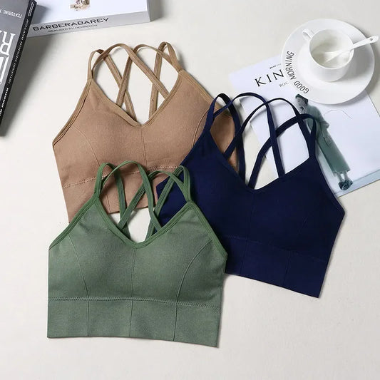 Breathable Sports Bra Anti-sweat Fitness Top Seamless Yoga Bra Shockproof Crop Top  Push up Sport Bra