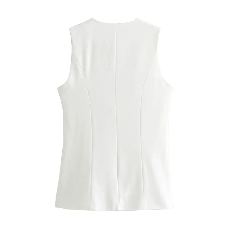 Sleeveless Vest Women Button Summer Vests for Women Jackets Vest Top Women Streetwear Women's Tailored Vest