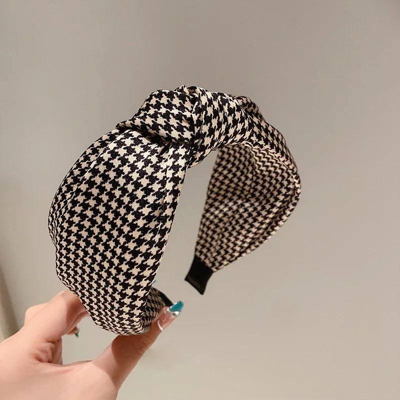 Ethnic style fabric knotted headband wide edge non-slip hairband fashion women's hair accessories
