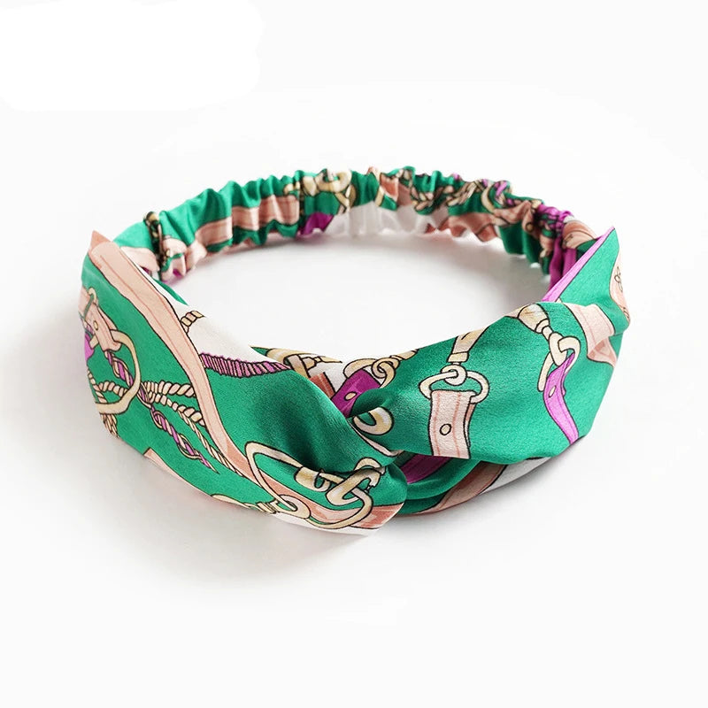 Fashion Women Summer Bohemian Hair Bands Print Headbands Vintage Cross Turban Bandage Bandanas Hair Bands Hair Accessories