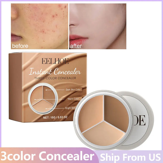 3Color Concealer Eye Cream Make Up Foundation Makeup Full Coverage Conceal No Creasing No Separation