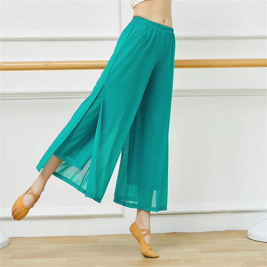 Pants For Women Mesh Nylon Loose Wide Leg Trousers Daily Ladies Yoga Pants