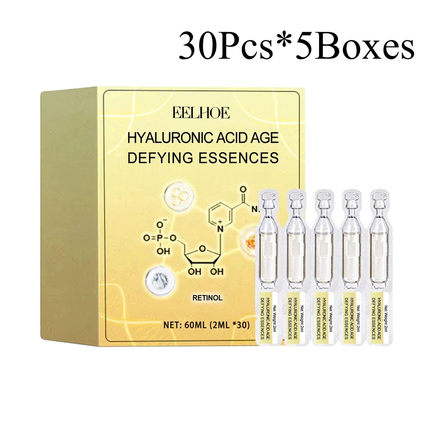 5Boxes Hyaluronic Acid Firming Essence Diminish Spots Reduce Wrinkles Improve Dry Skin Brighten Skin Tone