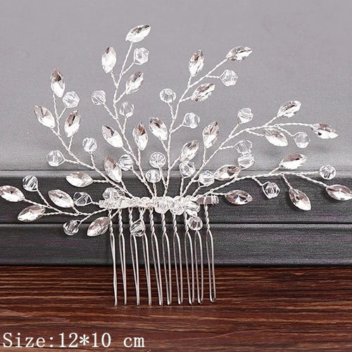 Hair Combs  Hair Accessories For Women Hair Jewelry Silver Color Pearl Rhinestone Head Jewelry Women Accessories