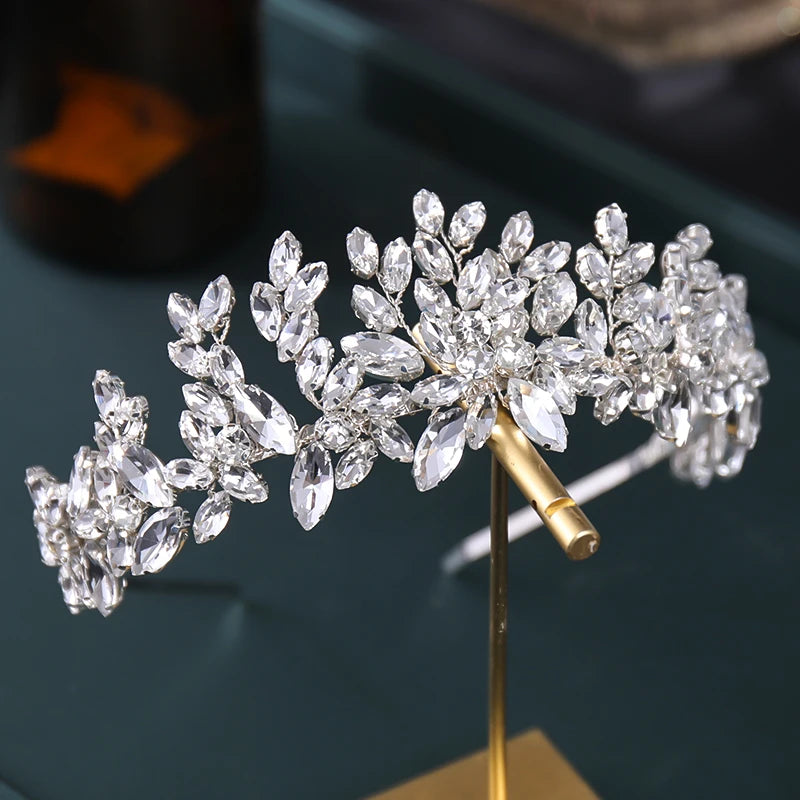 Headband Handmade Rhinestone Crystal Flower Headband Hairband For Women Wedding Hair Accessories Jewelry