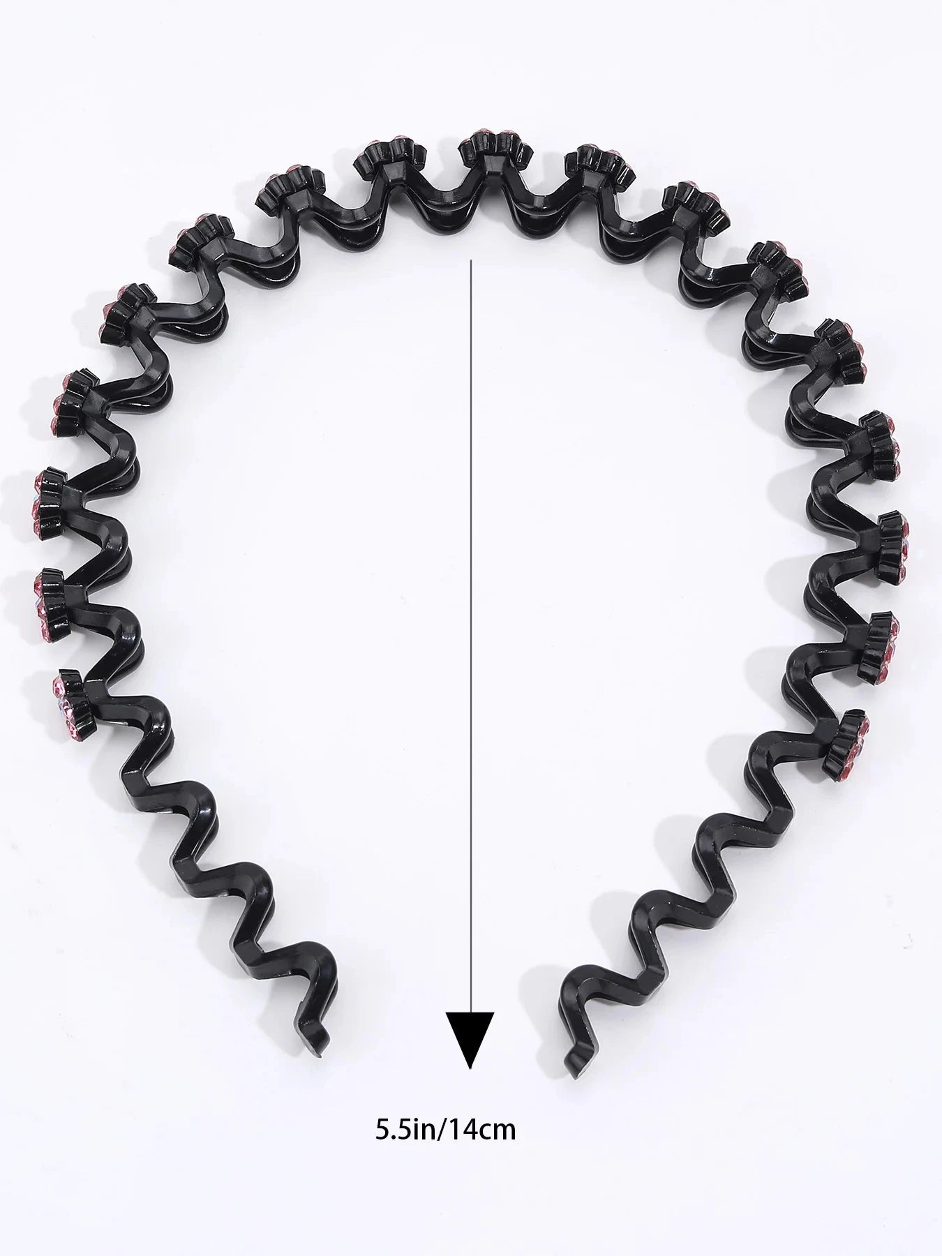 Non-slip Rhinestone Headbands Solid Wave Hairbands for Women Bezel Fashion Hair Hoop Ladies Boutique Hair Accessories