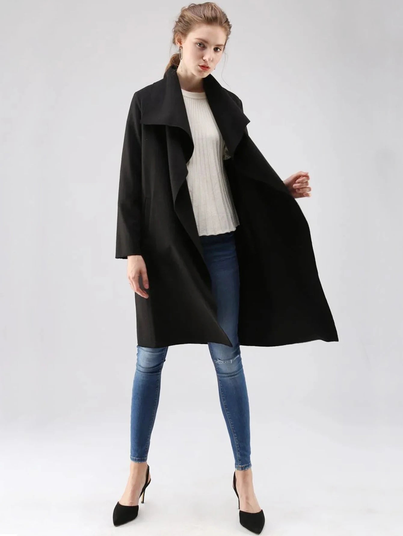 Long Sleeve Solid Coat Fashion and Comfortable European and American Versatile Casual