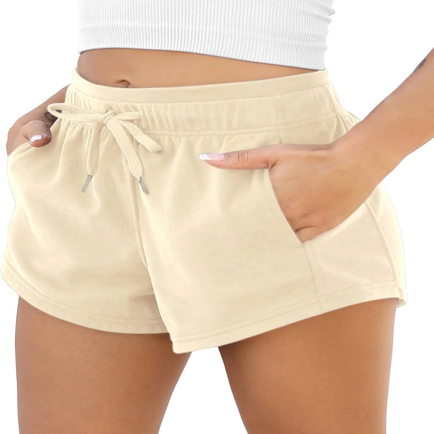 Contemporary style trendy and functional athleisure shorts. Elevate your look with these modern and chic activewear