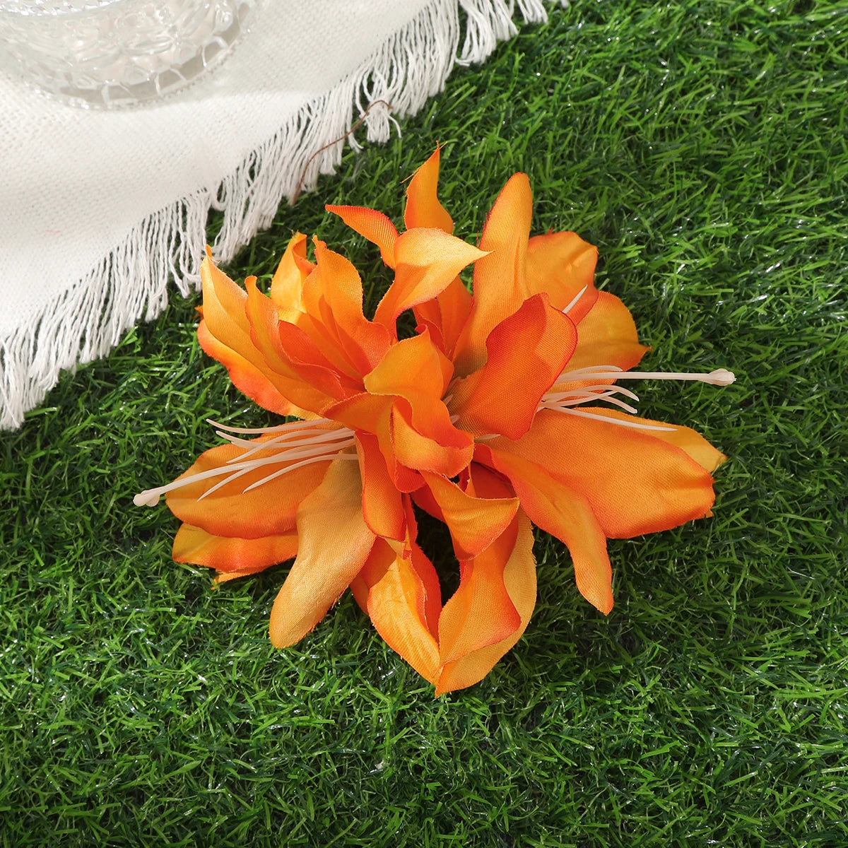 Orchid Flowers Hair Clips Bohemian Small Hairpin Barrette Beach Wedding Flower Women Holiday Hair Clip Hair Accessories