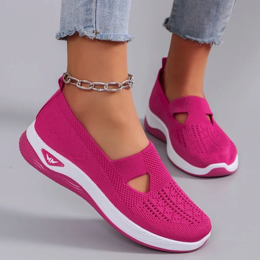 Women's sports shoes, fashionable, breathable, lightweight, non-slip, wear-resistant, casual sports shoes, flat shoes