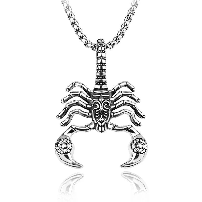 Creative Design Animal Scorpion Pendant Necklace Men Women Stainless Steel Punk Hip Hop Necklace Jewelry