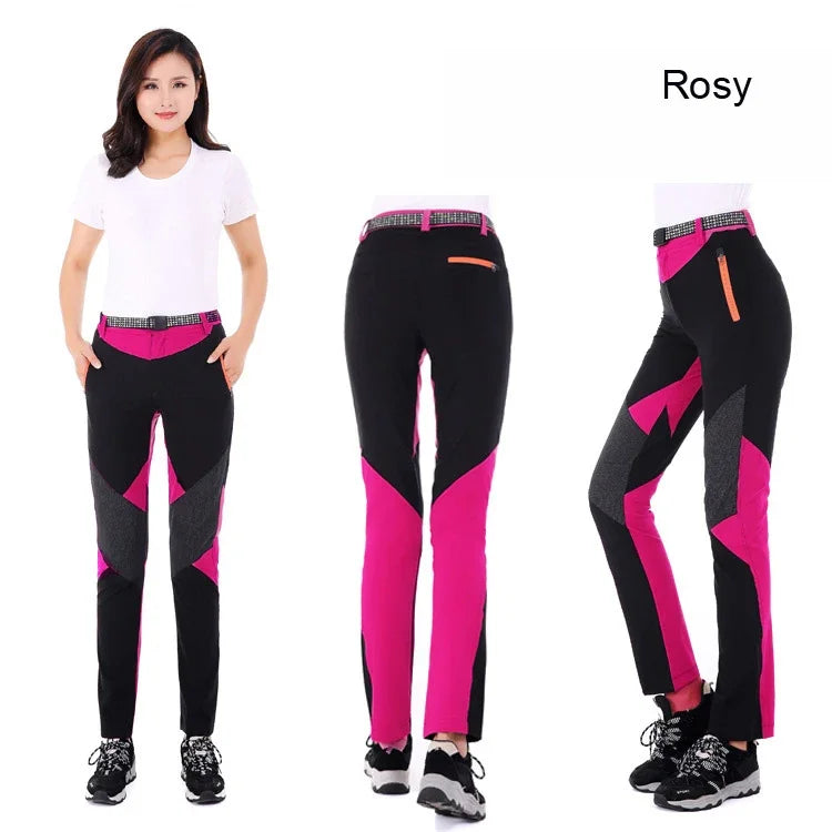 Outdoor Women Summer Sports Hiking Mountain Climbing Pants Quick Dry Waterproof Windproof Trousers Elastic